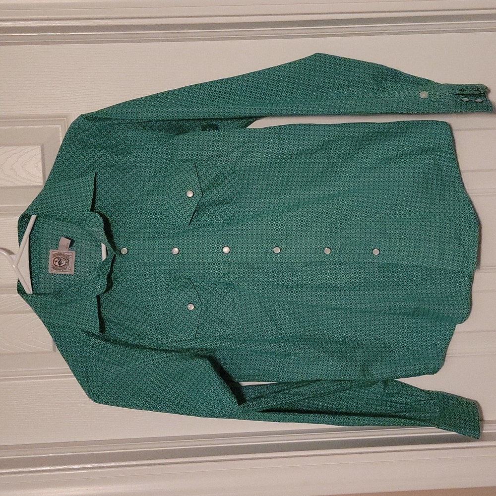 Cinch youth button down snap pearl button show shirt